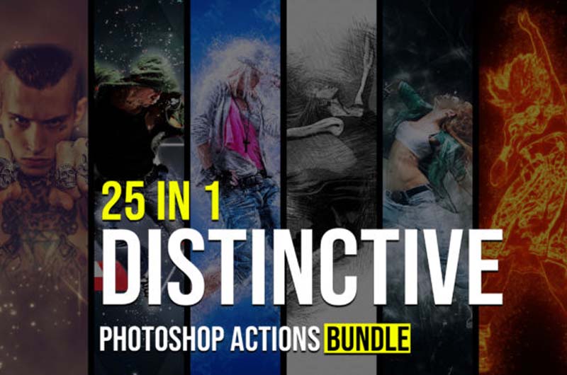 25 in 1 Distinctive Photoshop Actions