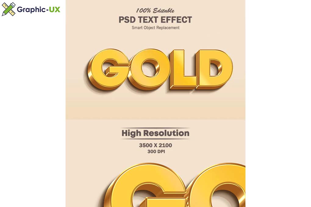 3 Gold Editable Text Effect 2
