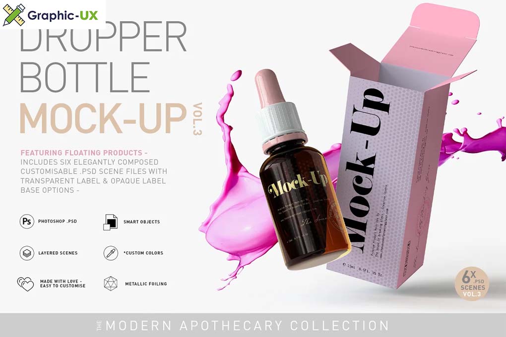 Amber Dropper Bottle Mock-Up  Vol.3