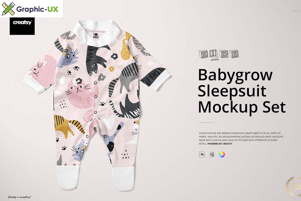 Babygrow Sleepsuit Mockup Set