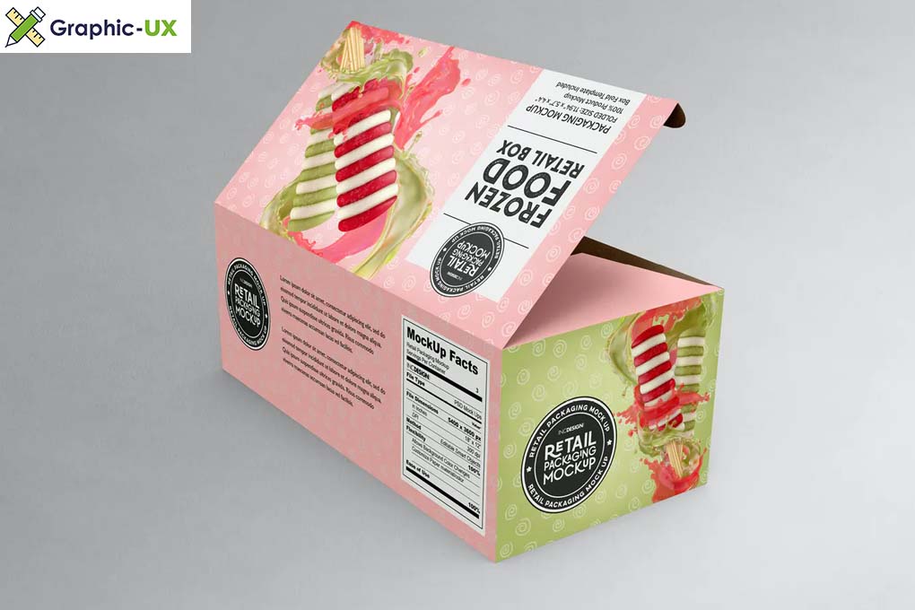 Big Frozen Food Box Packaging Mockup