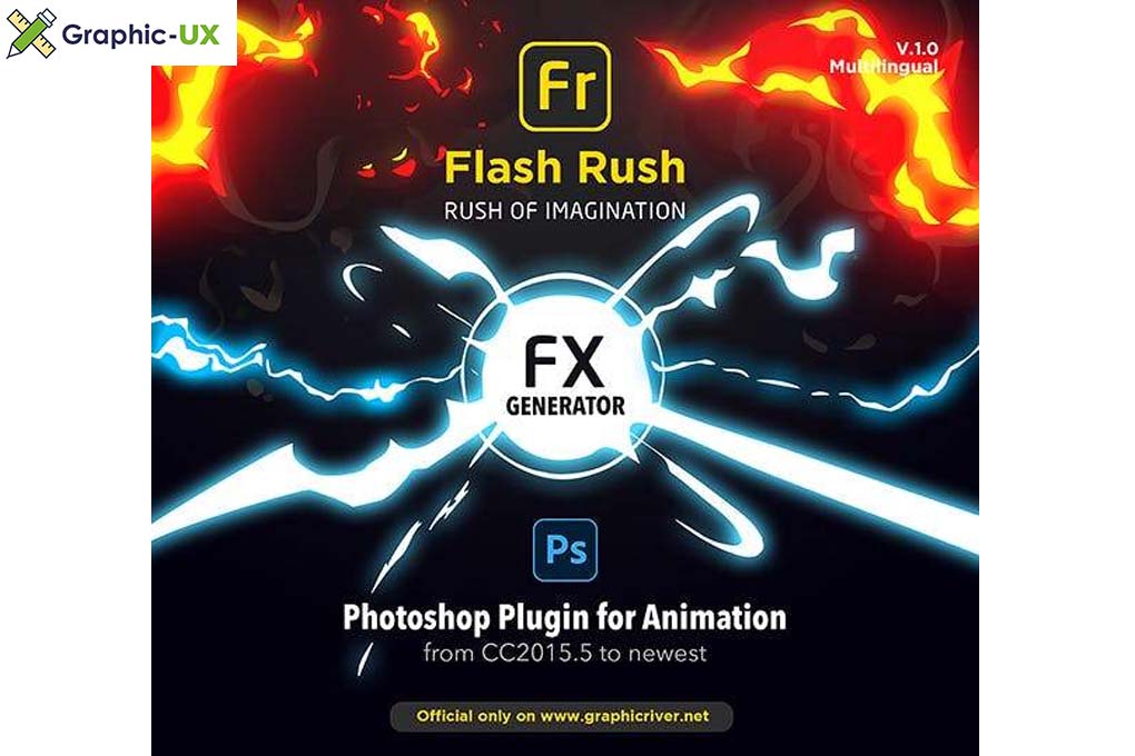 Flash rush for photoshop flash fx animation pack