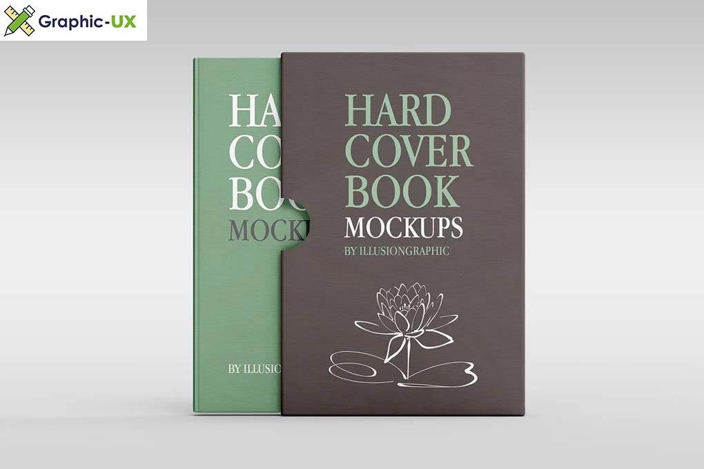 Hard Cover Book with Slipcase Mockup