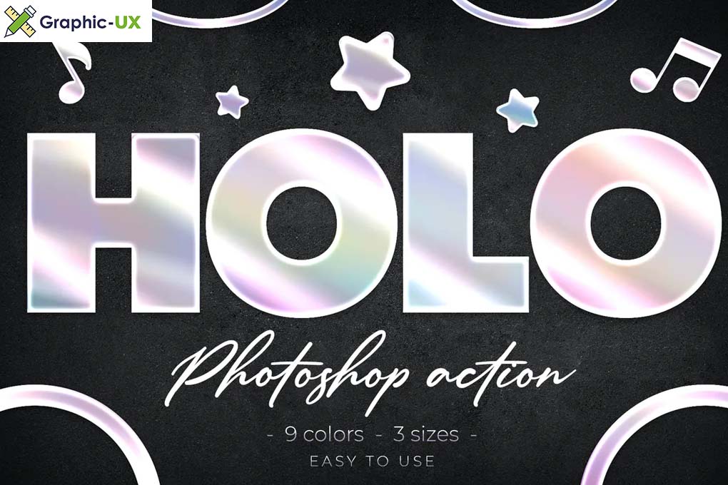 Holographic Effect Photoshop Action