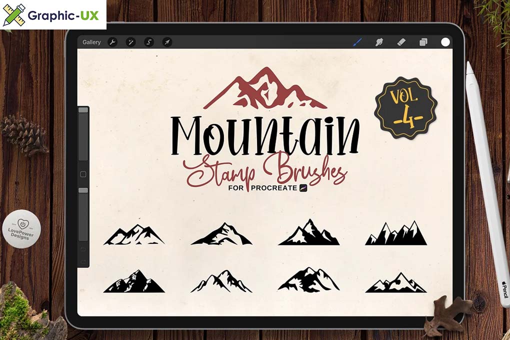 Mountain Stamp Brushes for Procreate