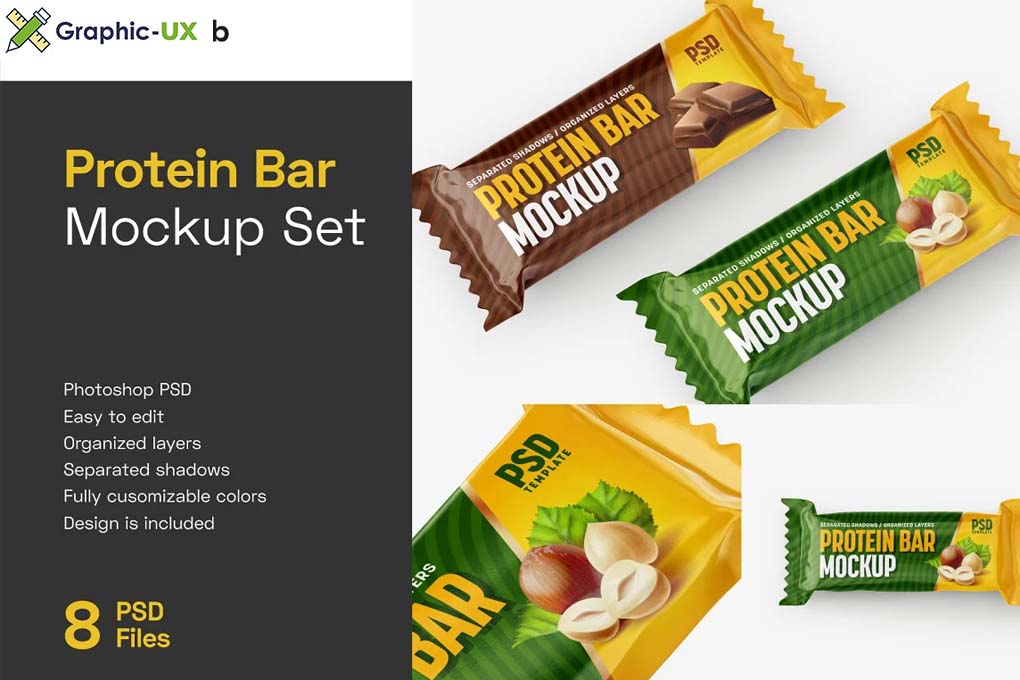 Protein Bar Mockup Set Snack