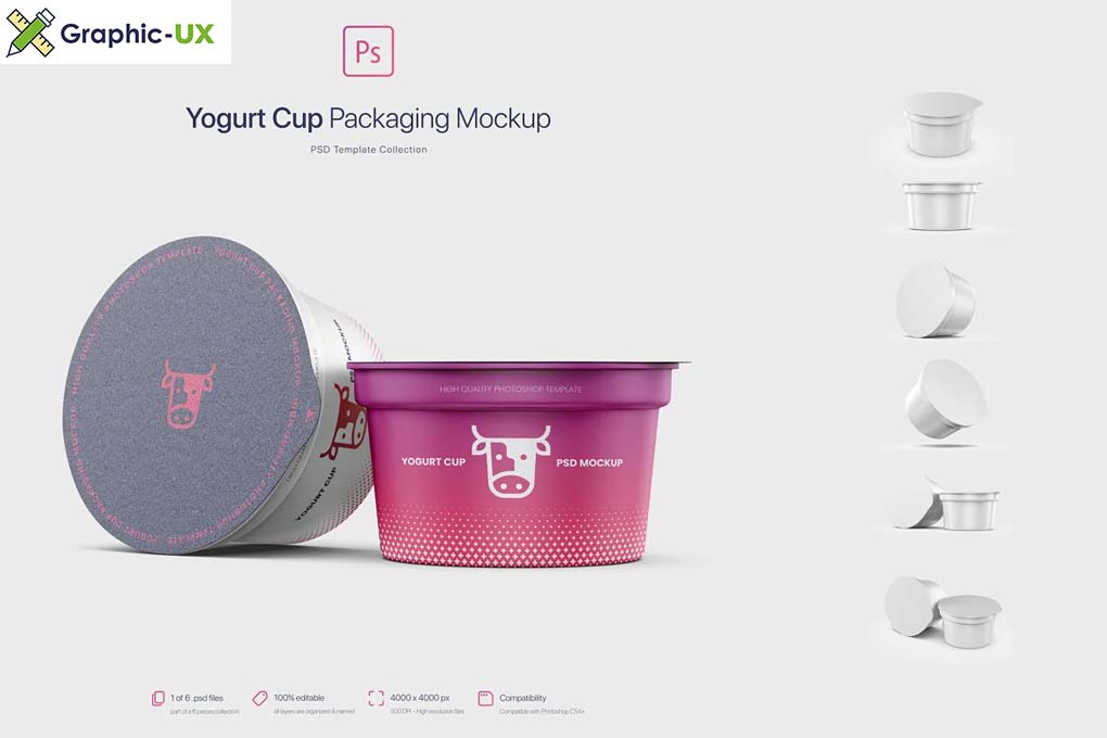 Yogurt Cup Packaging Mockup