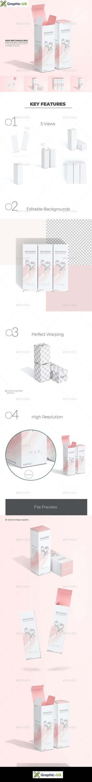 Package Box Mockup – High/Tall Rectangle