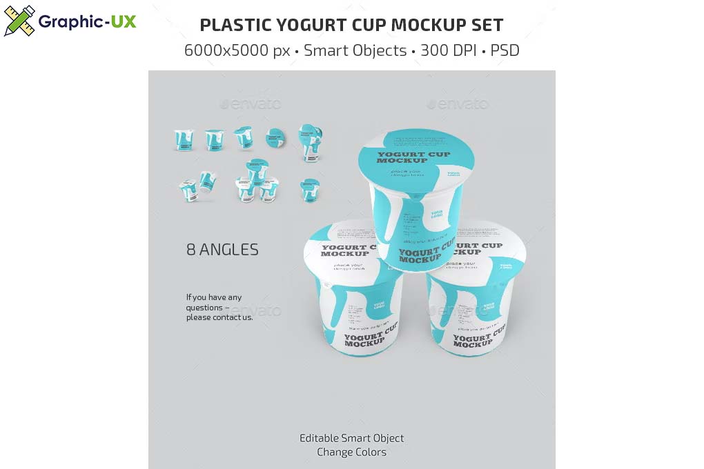 Plastic Yogurt Cup Mockup Set