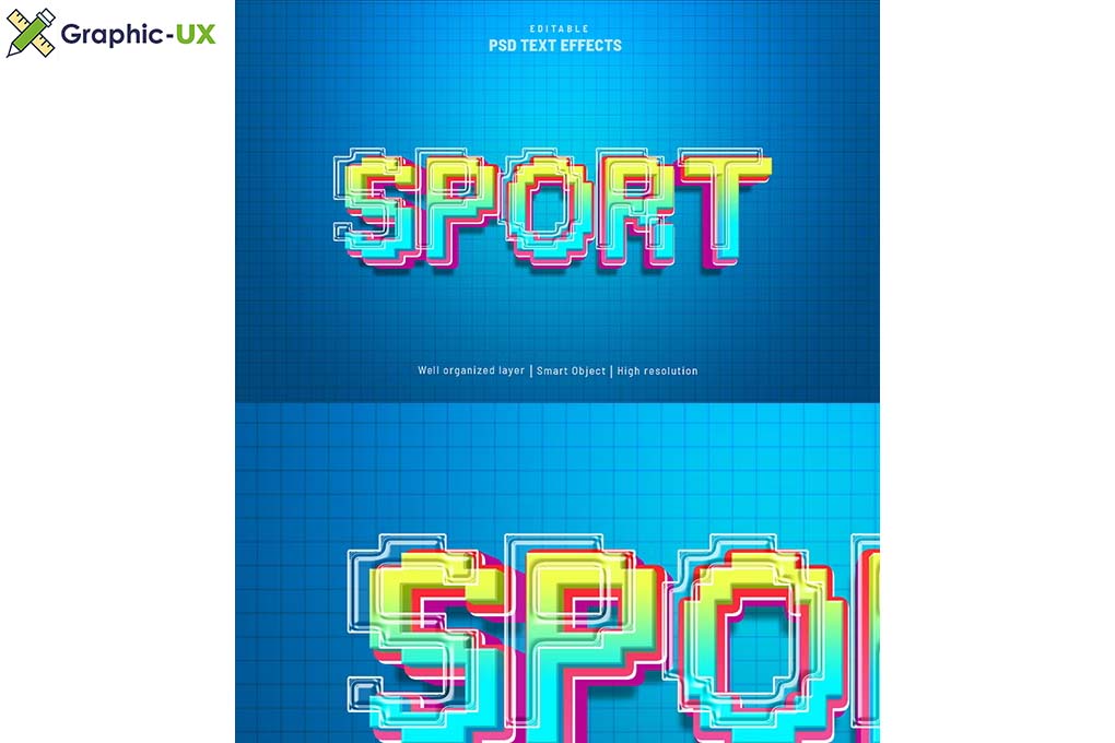 Sport Glass Colorful Editable Text Effect PSD
